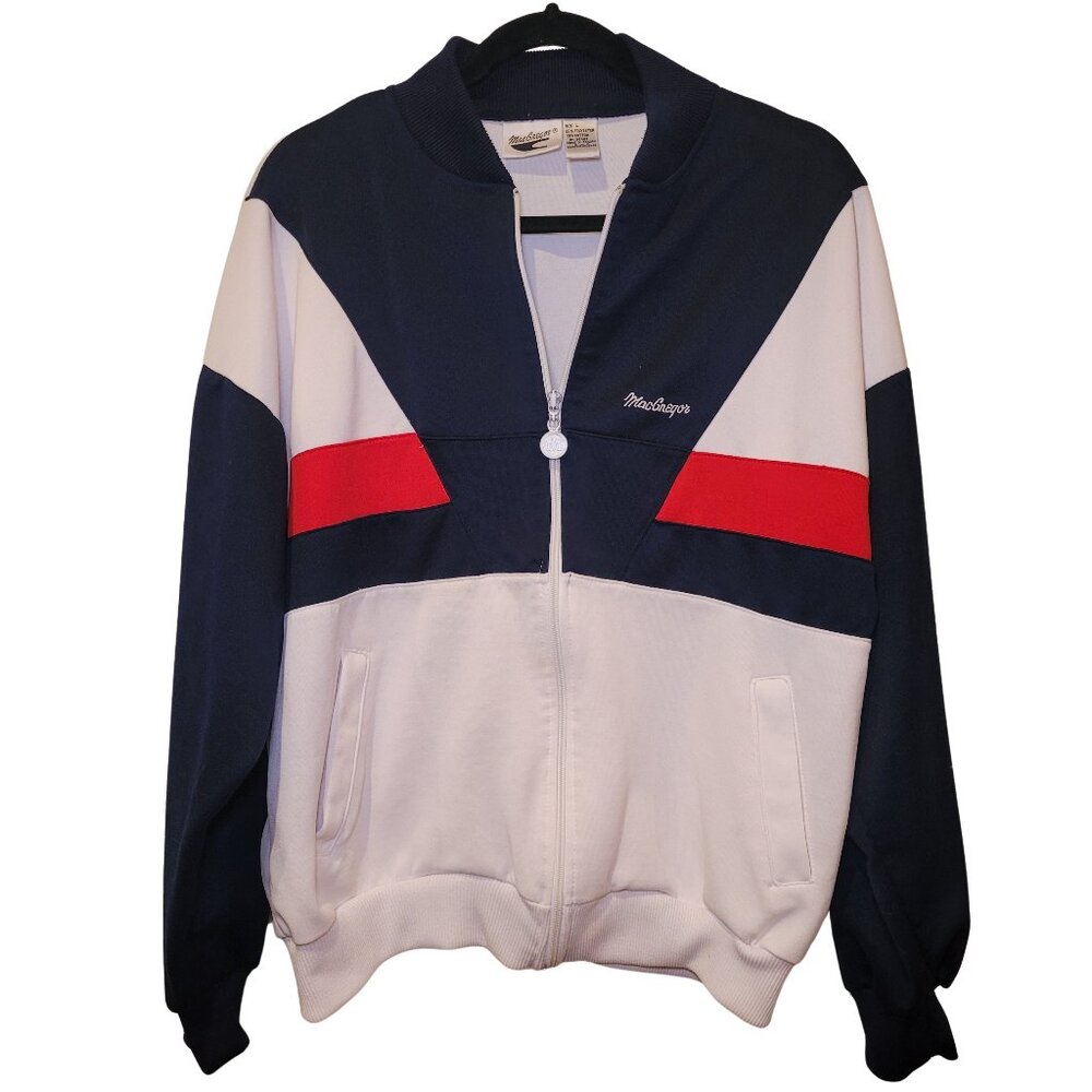 Macgregor Vintage Zip-Up Bomber Style Sweatshirt 90s Taiwan Streetwear, Large